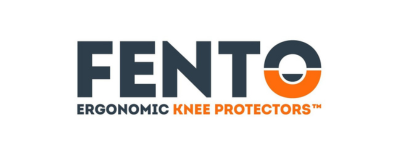 Le logo Fento est représenté par des lettres en majuscules bleu marine "FENT" et le "O" la moitié en bleu marine, et l'autre en orange.